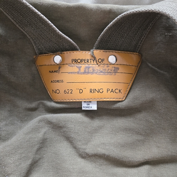 VTG 1960s A-line by Academy Olive Green Canvas Backpack - Picture 5 of 10